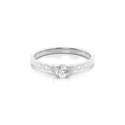 Solitaire Diamond Verlobungsring mit Zinkeneinstellung