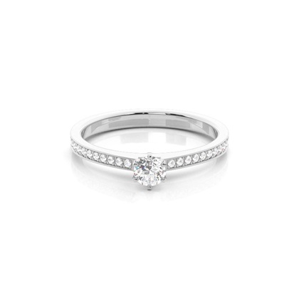 Prong Setting Side Stone Diamond Engagement Ring
