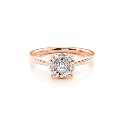 Rose Gold Halo Diamond Engagement Rings