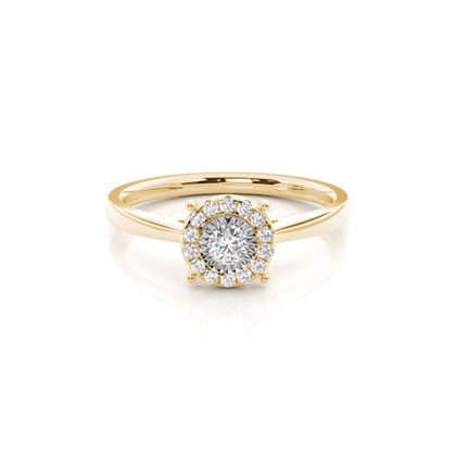 Yellow Gold Halo Diamond Engagement Rings