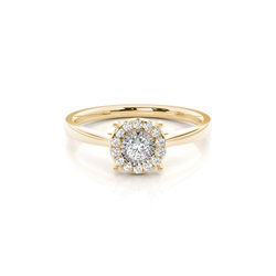 Miracle Plate Setting Diamond Halo Engagement Ring