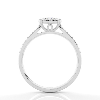 Miracle Plate Setting Diamond Halo Engagement Ring
