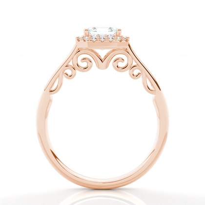 Zinkeneinstellung Seitenstein Halo Verlobungsring