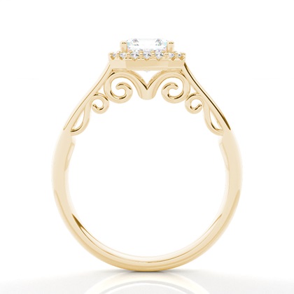2.00 Carat Gelbgold Halo Verlobungsringe
