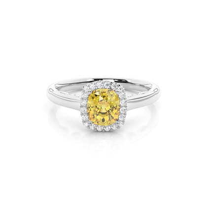 Yellow Diamond Halo Engagement Ring