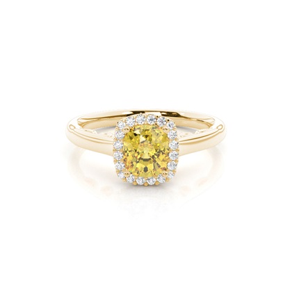 Yellow Diamond Halo Engagement Ring