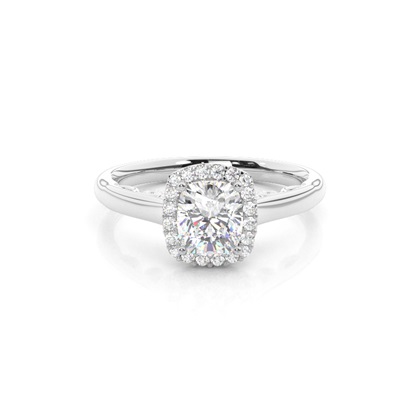 Cushion Halo Diamond Engagement Rings