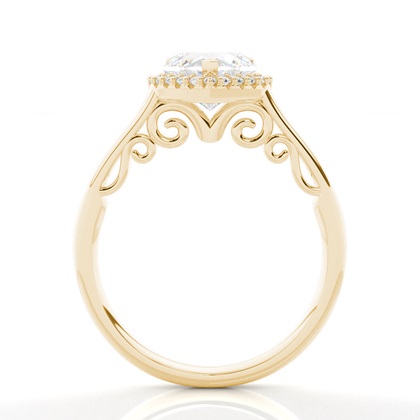 Prong Setting Side Stone Halo Engagement Ring