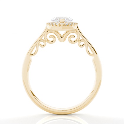 Zinkeneinstellung Seitenstein Halo Verlobungsring