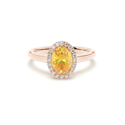 Yellow Diamond Halo Engagement Ring