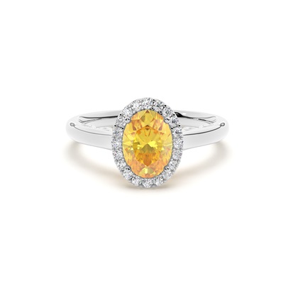 Yellow Diamond Halo Engagement Ring