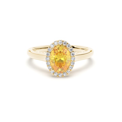 Yellow Diamond Halo Engagement Ring
