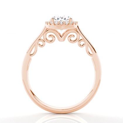 Zinkeneinstellung Seitenstein Halo Verlobungsring