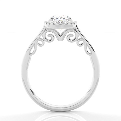 1.00 Carat Platin Halo Verlobungsringe