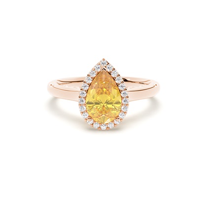 Yellow Diamond Halo Engagement Ring