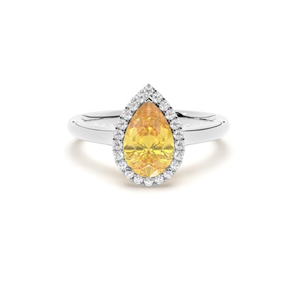 Yellow Diamond Halo Engagement Ring
