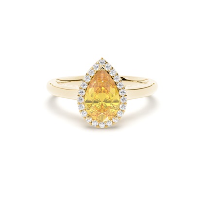 Yellow Diamond Halo Engagement Ring