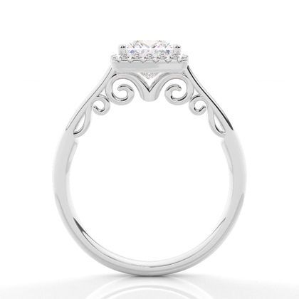 Zinkeneinstellung Seitenstein Halo Verlobungsring