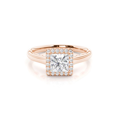 Prong Setting Side Stone Halo Engagement Ring