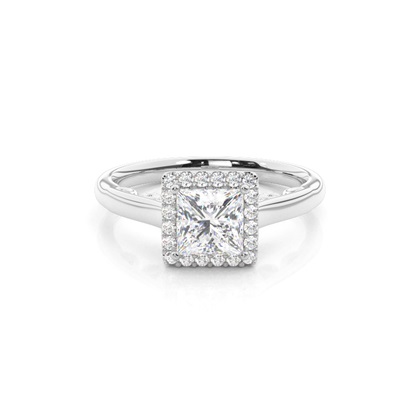 Princess Halo Diamond Engagement Rings
