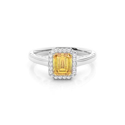 Yellow Diamond Halo Engagement Ring