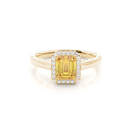 Yellow Diamond Halo Engagement Ring