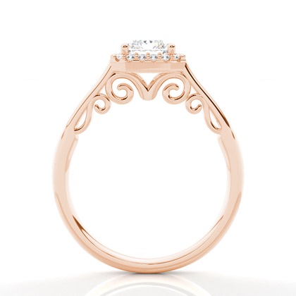 Zinkeneinstellung Seitenstein Halo Verlobungsring