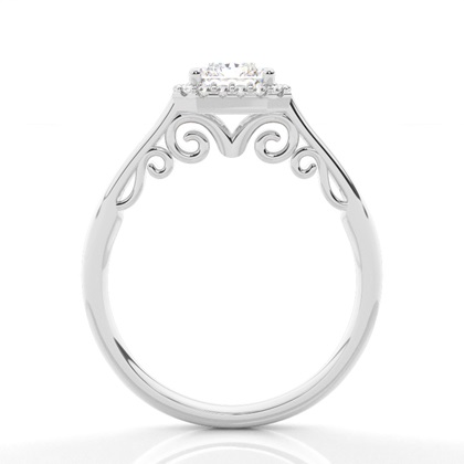 Zinkeneinstellung Seitenstein Halo Verlobungsring