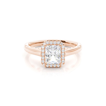 Prong Setting Side Stone Halo Engagement Ring