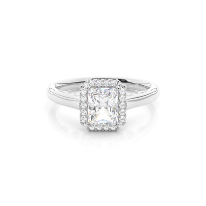 Radiant Halo Diamond Engagement Rings