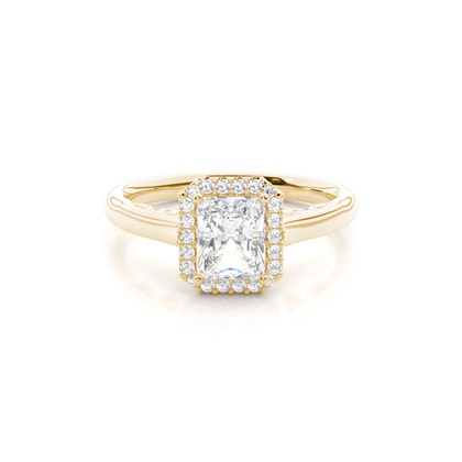 Radiant Yellow Gold Halo Diamond Engagement Rings