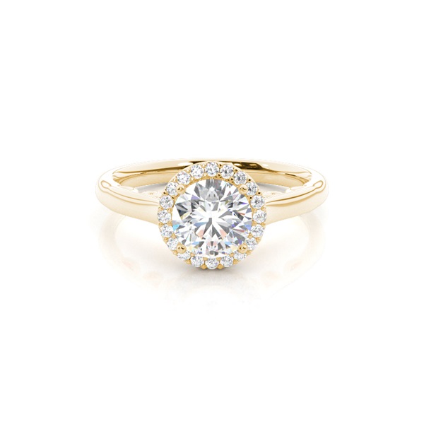 Prong Setting Side Stone Halo Engagement Ring