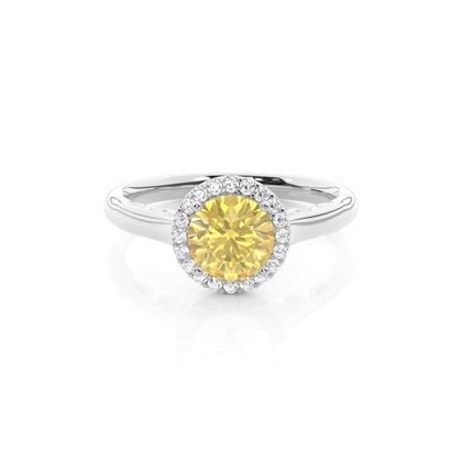 Yellow Diamond Halo Engagement Ring