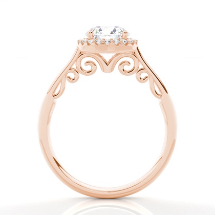 Zinkeneinstellung Seitenstein Halo Verlobungsring