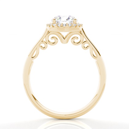 Zinkeneinstellung Seitenstein Halo Verlobungsring