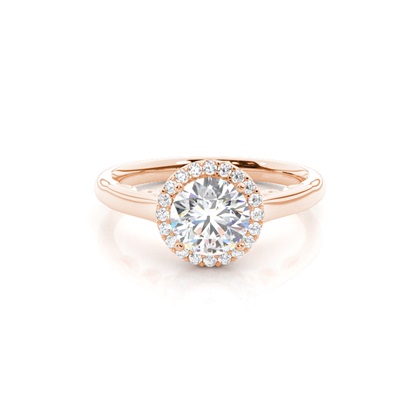 Rose Gold Halo Diamond Engagement Rings
