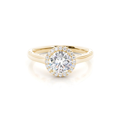 Yellow Gold Halo Diamond Engagement Rings