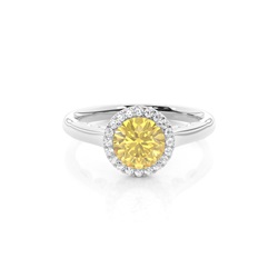 Yellow Diamond Halo Engagement Ring