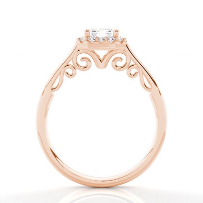 1.00 Carat Rotgold Halo Verlobungsringe