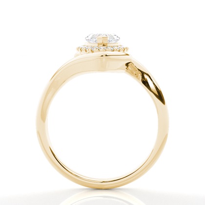 4.00 Carat Yellow Gold Halo Engagement Rings