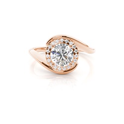 Prong Setting Side Stone Halo Engagement Ring