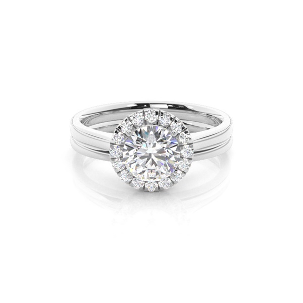 White Gold Round Bridal Set Engagement Ring