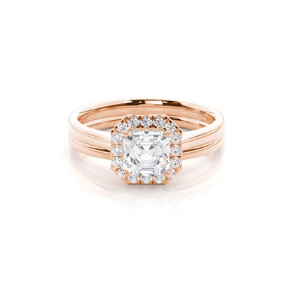 Rose Gold Bridal Set Diamond Engagement Rings