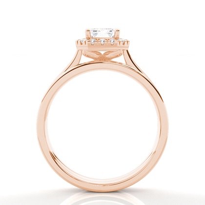 Emerald Rose Gold Bridal Engagement and Wedding Bands Ring Sets