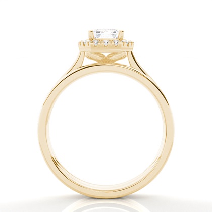 Emerald Yellow Gold Bridal Engagement and Wedding Bands Ring Sets