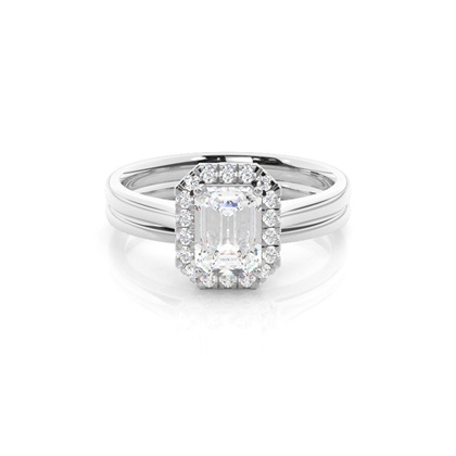 Emerald Bridal Set Diamond Engagement Rings