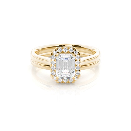 Emerald Bridal Set Diamond Engagement Rings