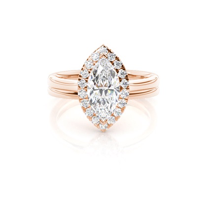 Rose Gold Bridal Set Diamond Engagement Rings