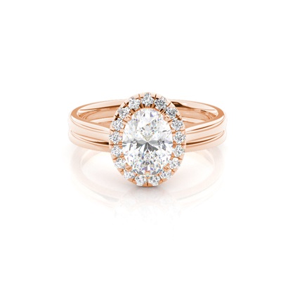 Rose Gold Bridal Set Diamond Engagement Rings