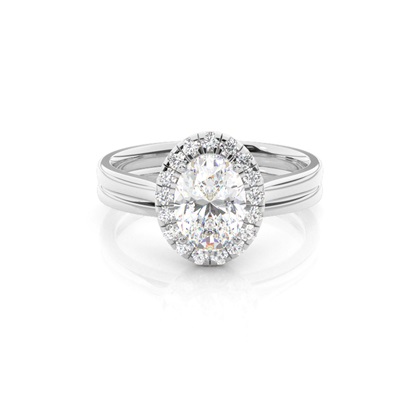 Oval Bridal Set Diamond Engagement Ring